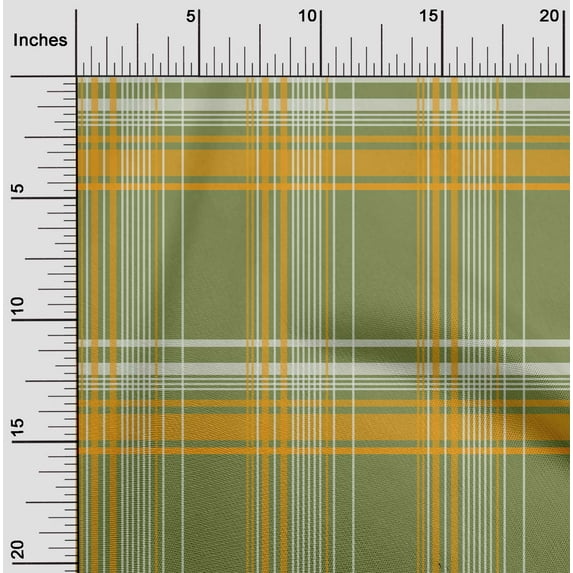 oneOone Cotton Poplin Light Green Fabric Madras Check Quilting Supplies Print Sewing Fabric By The Yard 42 Inch Wide