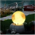 thumbnail image 2 of Solar Outdoor landscape Lights 15.7 inch LED Moon Floor Lamp, 3D Outdoor Waterproof Moon Decorative Lamp, Dimmable Garden Light for Garden Lawn Light Dining Atmosphere Light Waterproof Pillar Lamp, 2 of 7