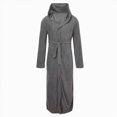 thumbnail image 4 of NOLDARES Men's Bathrobe Lightweight Kimono and Hooded Robes Breathable Bath Robe, Classic Plus Size Robe with Pockets for Shower Spa Lounge & House(H224-Grey), 4 of 8
