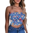 thumbnail image 2 of Stralyhd Patriotic Women's Strapless Tube Top 2026 Summer Cute Crop Tank Going Out Bandeau Backless Slim Fit Beach Stretchy T-Shirt for Vacation Blue L, 2 of 6