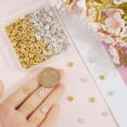 thumbnail image 3 of 1 Box 400Pcs 6mm Rhinestone Spacer Beads Crystal Rondelle Spacer Beads Gold Silver Wavy Edge Brass Loose Wave Bead for Jewelry Making Supplies DIY Necklaces Bracelets Earrings Beaded Pens, 3 of 6