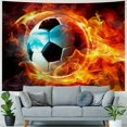 thumbnail image 4 of ERAPDAUR  Sports Football Tapestry Wall Hanging, Abstract Soccer Ball in Fire and Ice Wall Tapestry Art for Home Decorations College Dorm Decor Living Room Bedroom Bedspread 40x60inch, 4 of 6