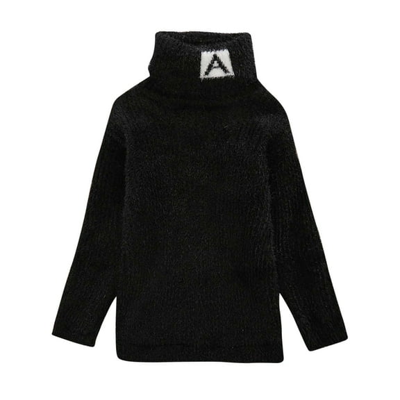 Odeerbi Turtleneck Sweater for Kids Autumn Winter Boys Girls High Collar Pullover Sweater White