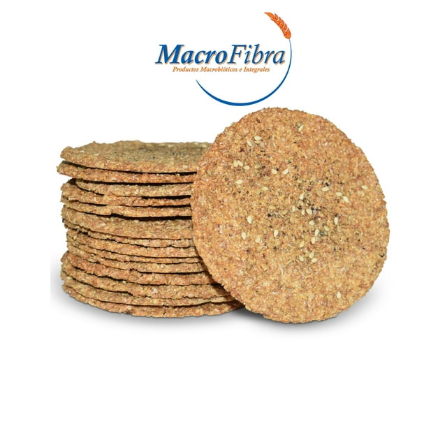Galleta Tostis Salvado Zatar Macrofibra Integral sin Azucar Vegano Macrobiotico E Integral 3 Botes c/15 Pzas