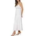 thumbnail image 4 of INSPIRE CHIC Women's Summer Boho Maxi Dress Spaghetti Strap Flowy Tiered Beach Dresses M White, 4 of 6