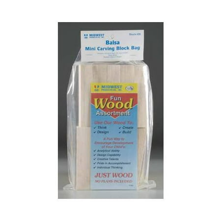 20 Balsa Mini Wood Carving Blocks Multi-Colored