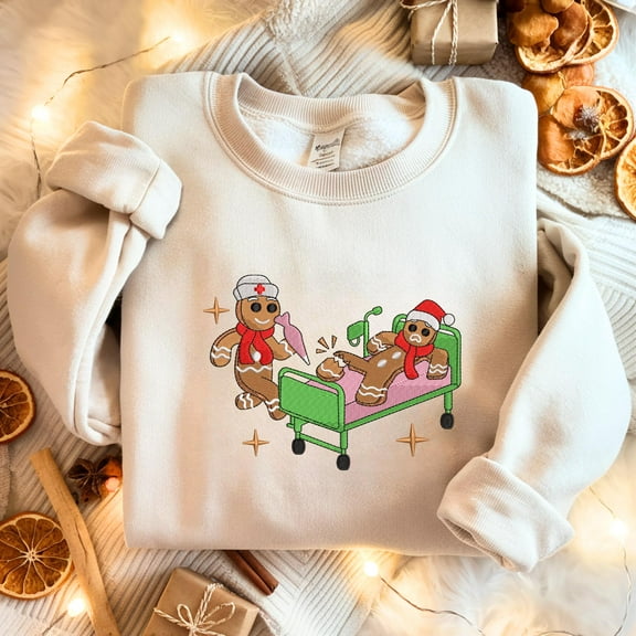 Funny Gingerbread Christmas Sweatshirt, Did You Try Icing It Embroidered Sweatshirt, Nurse Holiday Sweater, Cute Pun Winter Outfit