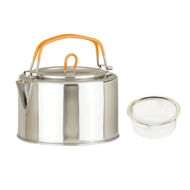 Hervidor de agua para acampar Zulema 1L de material acero inoxidable con bolsa de transporte cafetera compacta y ligera utensilios de cocina