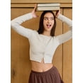 thumbnail image 2 of Mills by Millie Bobby Brown Women's Rib Crew Cardigan, Sizes XXS- XXL, 2 of 7