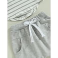 thumbnail image 7 of Coduop Toddler Baby Boys Summer Shorts Set Short Sleeve Striped T-shirt Tops with Shorts Outfits, 7 of 7