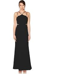 black strappy gown