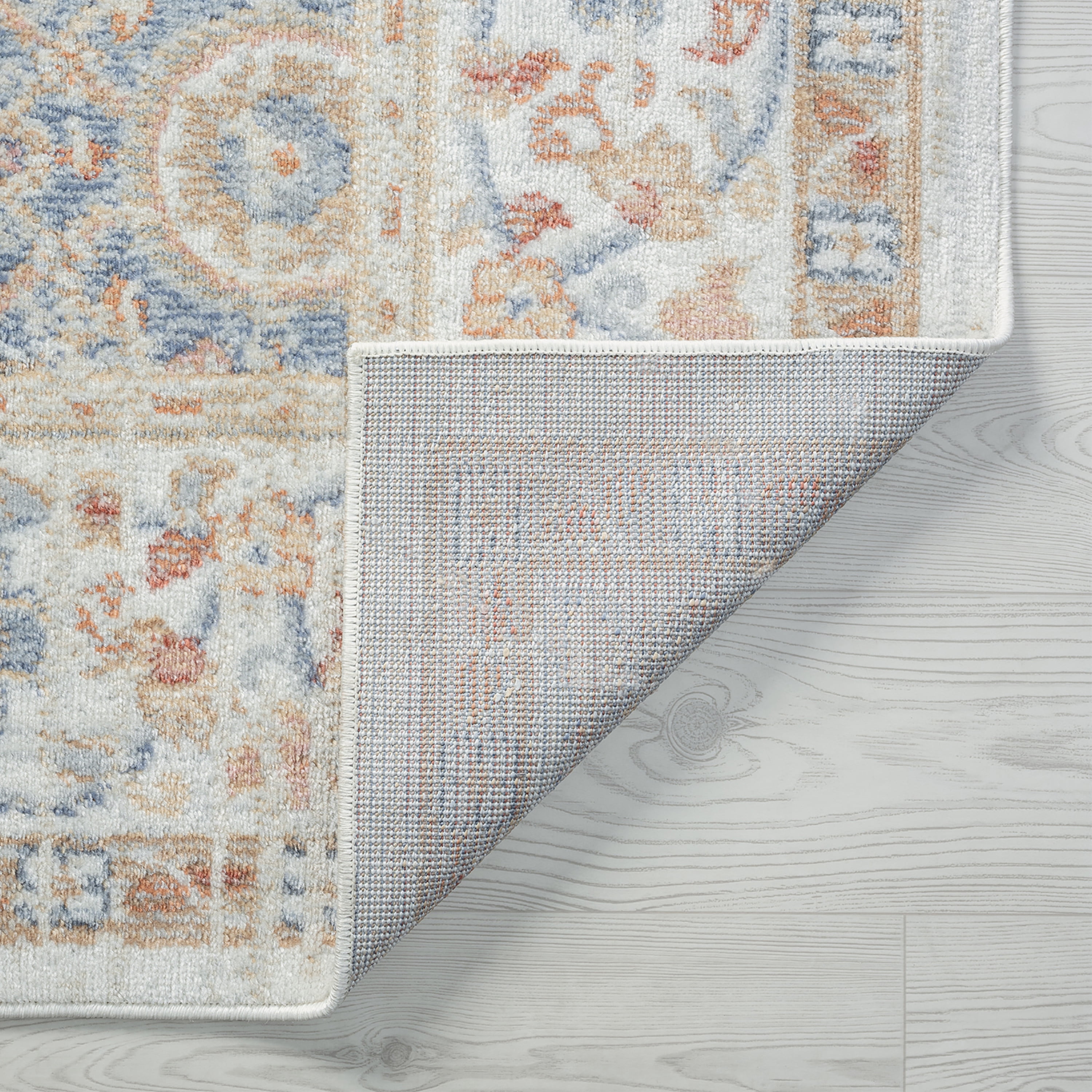Allure Traditional 5' x 7' Cream and Gray Polypropylene Indoor Area Rug