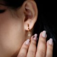 thumbnail image 5 of Rosec Jewels Real Diamond Star Drop Earrings for Women (HI-SI Grade) - Half Hoop Drop Earrings - Ready to Gift with Jewelry Box, 18K Yellow Gold, 5 of 8