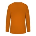 thumbnail image 3 of VANLOFE Women's Solid Color Long Sleeve Sweatshirt Round-Neck Sweatshirt for Women Women's Fashion Trendy Orange Sweatshirt S, 3 of 6