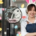 thumbnail image 3 of HJQEQVD Panneau de Porte de Pâques Panneau Rond Suspendu Joyeuses Pâques Panneau Visage de Lapin de Pâques Gris Panneaux de Printemps de Pâques Couronne en Métal Ronde, 3 of 9