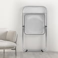 thumbnail image 5 of Modern Acrylic Transparent Folding Chairs-Ghost Stackable Crystal Folding Chair-PC Plastic Living Room Seat-Chrome Frame, 5 of 6