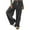 Gray, variant on WIZUTIZ Palazzo Pants for Women Casual Lightweight Leisure Baggy Wide Leg Dress Pants Elastic Stretch High Rise Beach Pants Solid Side Slit Drawstring with Pockets Dress Pants Business Outdoor Black