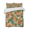 thumbnail image 2 of Quilts Twin Size, Orange Green Palm Leaves Soft Comforter Bedding Set for Bed, Summer Tropical Floral Lightweight Quilted Bedspread with Pillow Cover(2 Pieces) for All Season, 68x86 Inch, 2 of 6