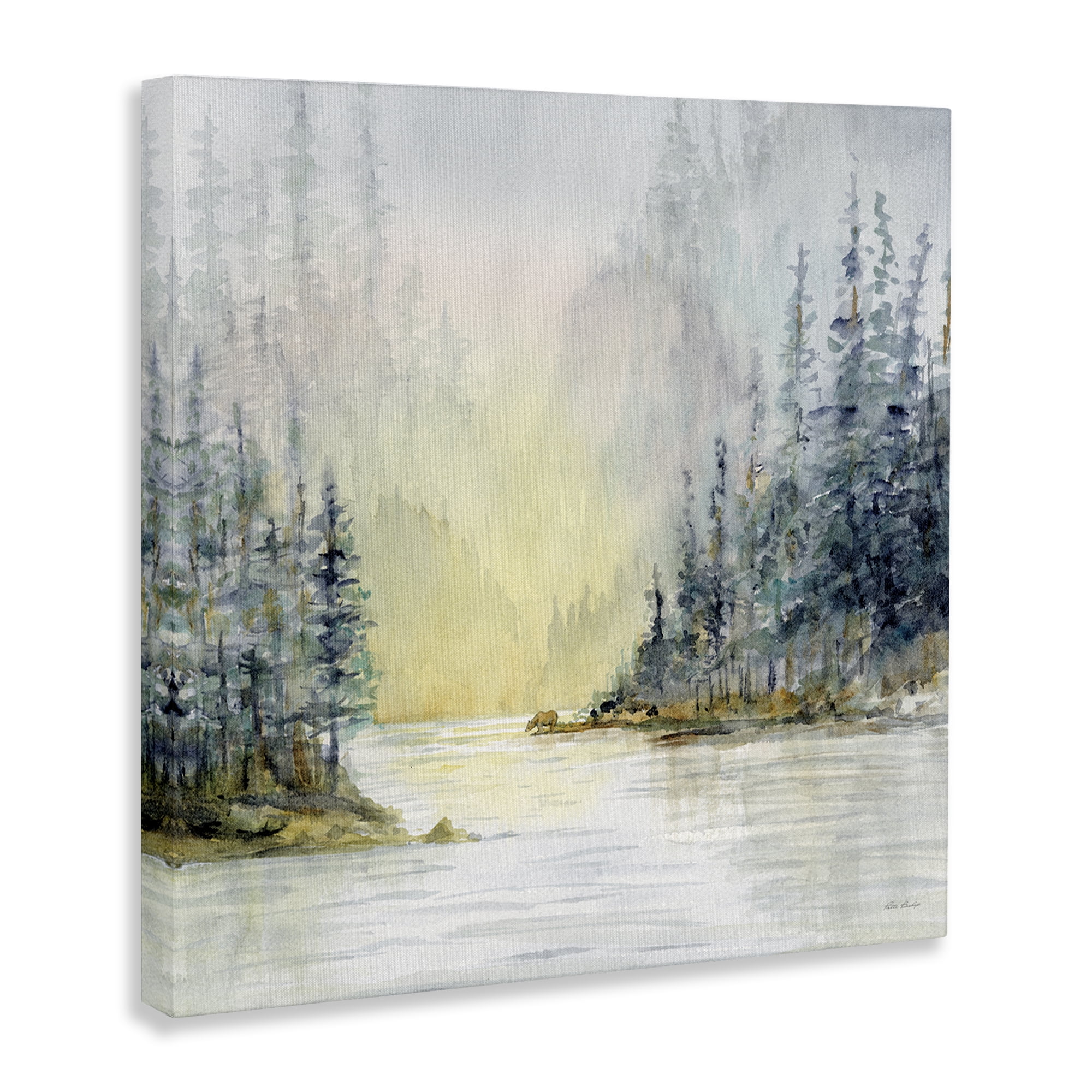 Stupell Industries Winter Woodland Scene Landscape & Nature Painting Wrapped Canvas Art Print Wall Art, 36 x 36