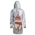 thumbnail image 2 of Playful Maine Coon Welcomes Winter Snowy Day with Cardinal Bird All Over Print 3D Hooded Duffle Toggle Coat Cat Lover Kitten Owner Gifts - 2017, 2 of 6