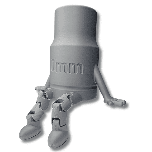 10mm Socket Buddy Figurine, Articulating Legs, 4" Tall, Silver