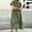 Army Green, variant on Black Women's Summer Dress Casual Cre W Neck Short Sleeve Pleated Flare Midi Dress Loose Knee Length Dresses Ne W