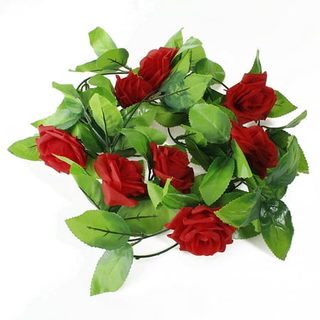 - Meigar Artificial Rose Garland Silk Flower Ivy Vine Leaf Garland for Valentine Home Wedding Garden Decoration