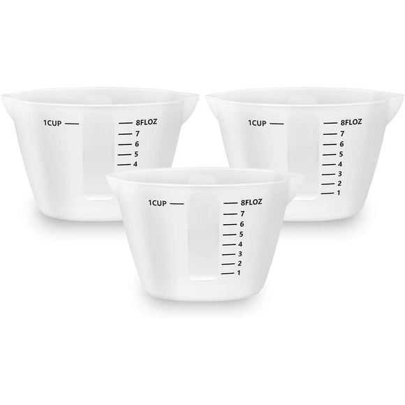 250ml Resin Measuring Cups, Gartful 3PCS Large Silicone Resin Mixing & Pouring Cups, Reusable Easy Clean for Epoxy, Jewelry Casting Molds, Making Handmade Craft, 8 oz