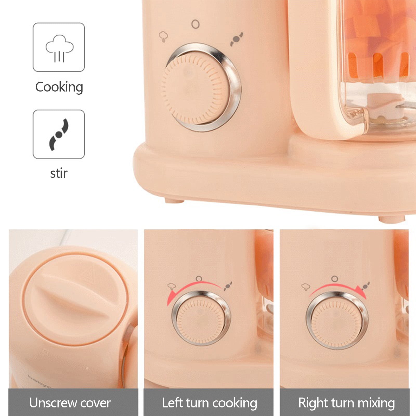 Baby Food Maker - DUEDE One Button Rotate & Press Control, Baby Food in  Minutes, Processor Steamer Puree Blender, Auto Cooking & Stirring, Healthy