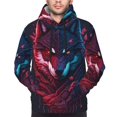 thumbnail image 2 of Bingfone Cool Wolf Head Men's Drawstring Hoodie Long Sleeve Pocket Sweatshirts-4X-Large, 2 of 6