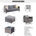 thumbnail image 2 of Ovios Outdoor Patio Furniture Set with 360 Degree Swivel Rocking Chairs 7 Pieces All Metal Frame Weather Wicker Patio Sectional Sofa with Coffee Table, 2 of 3