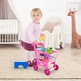 thumbnail image 4 of Carrito de supermercado para niños, juguete para niños, carrito de compras de simulación, juguete rosa, 4 of 6