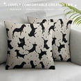 thumbnail image 3 of Heduofu Weiner Dog Pattern in Black Throw Pillow Cover White, 3 of 5