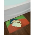 thumbnail image 2 of Rock and Roll Bath Mat, Chunky Rocking Santa Clause with a Smoking and a Big Beard, Plush Bathroom Decor Mat with Non Slip Backing, 29.5" X 17.5", Burnt Orange Multicolor, by Ambesonne, 2 of 2