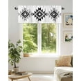 thumbnail image 6 of Triangle Combination Pattern Valances for Windows Black Grey White Retro Decor Valance Rod Pocket Short Window Treatments Curtains for Kitchen Bathroom Living Room Bedroom, 42 x 12 Inch, 6 of 7