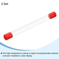 thumbnail image 3 of Unique Bargains Clear Rigid Tube Round Plastic Tubing with Red Rubber Cap, 305mm/ 12 Inch Length, 15mmx16mm/0.6'x0.63', 2 Set, 3 of 7