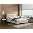thumbnail image 5 of Omax Decor Henry Wood and Fabric Upholstered Queen Platform Bed in Beige, 5 of 8