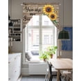 thumbnail image 5 of Sunflower Yellow Kitchen Swag Valances for Windows, Sunshine Butterfly Farmhouse Wood Brown Swag Valances Curtains for Living Room, Rod Pocket Window Treatments for Bathroom, Bedroom, Cafe, 56"x36", 5 of 6