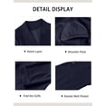 thumbnail image 3 of JWD Women's Casual 3/4 Ruched Sleeve Blazer - Slim Fit Open Front Notched Lapel Work Office Suit Jacket with Pockets Navy Blue 12, 3 of 6