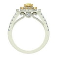 thumbnail image 3 of Fancy Yellow Diamond Engagement Rings 18K Gold Cushion Cut Halo Style 1.50 CT TW, 3 of 5