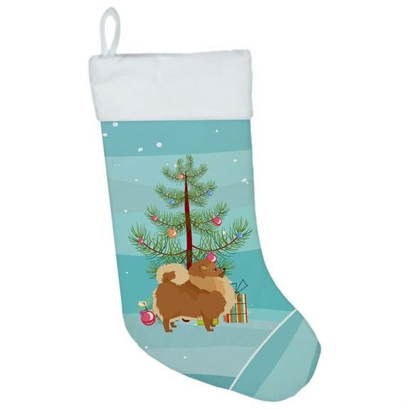 Carolines Treasures CK3555CS Pomeranian Christmas Tree Christmas Stocking
