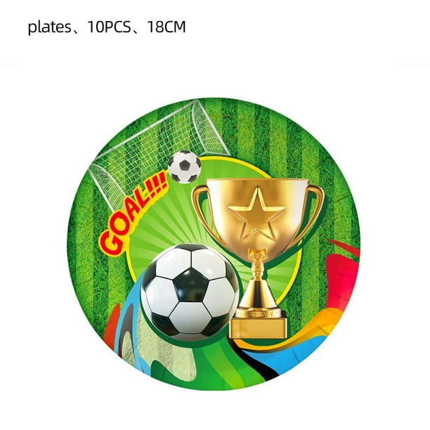 Juego de vajilla desechable para fiesta de cumpleaños con temática de fútbol blanco, decoraciones de globos para Baby Shower, suministros para fiesta de fútbol para niños
