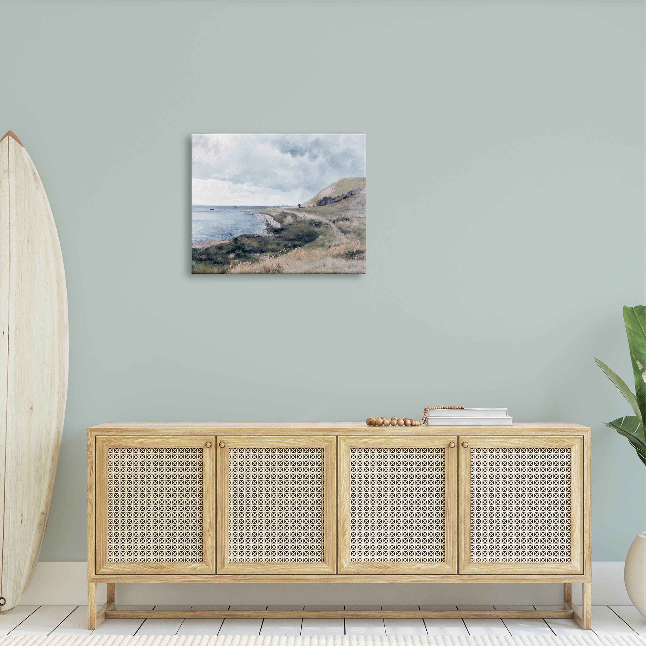 Seaside Cliffs Ocean Scenery Landscape Graphic Art Gallery Wrapped Canvas Print Wall Art