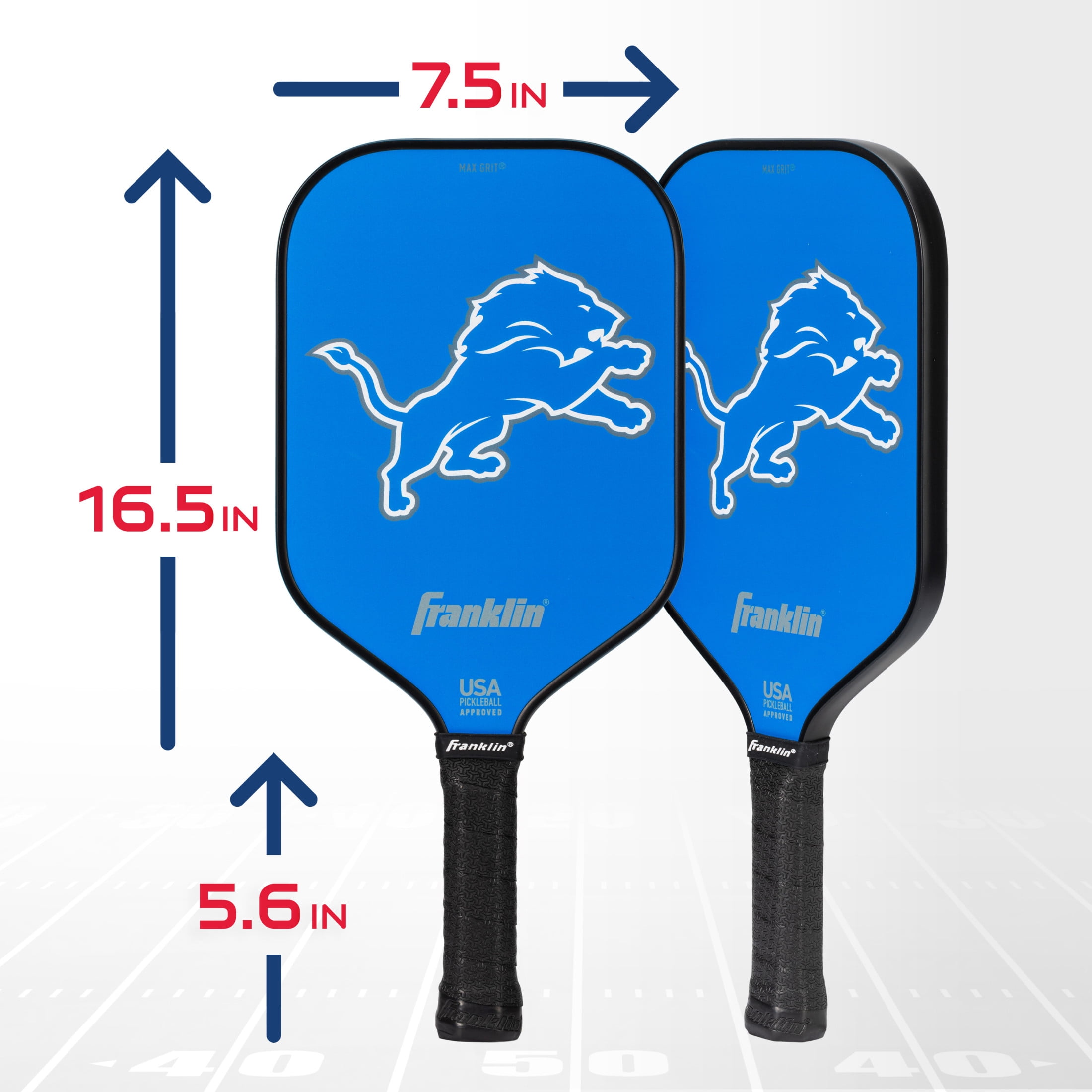 Franklin Sports NFL Detroit Lions Pickleball Paddle - Official NFL Team Pickleball Paddles - USAP (USAPA) Approved Premium Quality Pickleball Paddles - Authentic Team Logos + Colors