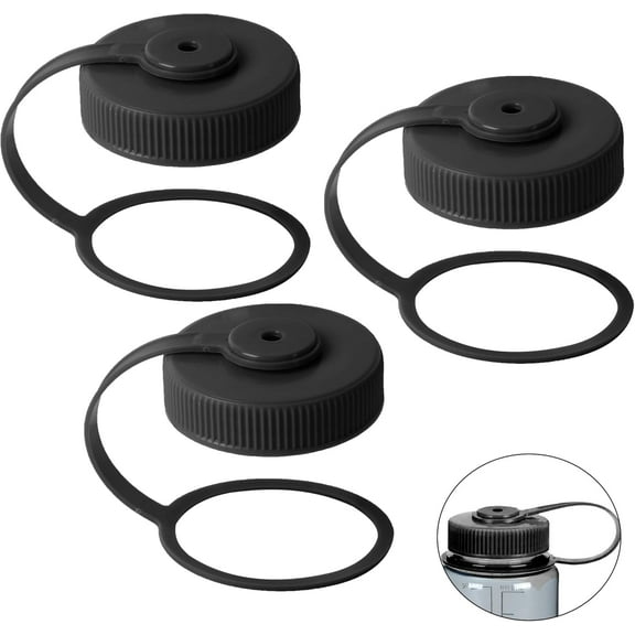 3-Pack Water Bottle Lid Compatible with 32oz Wide Mouth Water Bottle Replacement Cap for 63mm Mouth Water Bottle Lid Replacement Water Bottle Cap