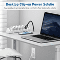 thumbnail image 5 of VILONG Desk Clamp Surge Protector Power Strip, 5 Outlets 6 USB Ports Total 40W Fast Charging Fits 1.6" Tabletop Edge,6ft, 5 of 7