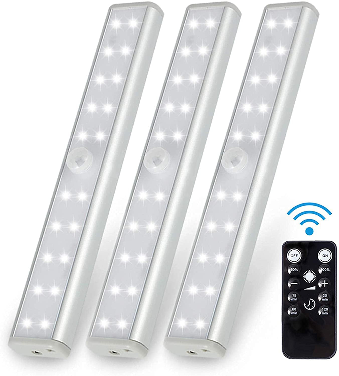 3pack Remote Control Dimmable Cabinet Light 10LED Touch Control Wireless light 