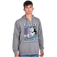 thumbnail image 3 of The Smurfs Cool Kanji Trust No One Zip Hoodie Sweatshirt Men Brisco Brands M, 3 of 6