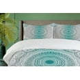 thumbnail image 4 of Ambesonne Grey and Teal Duvet Cover Sets, Mandala Occult Motif, 2-Queen, Teal Grey, 4 of 7