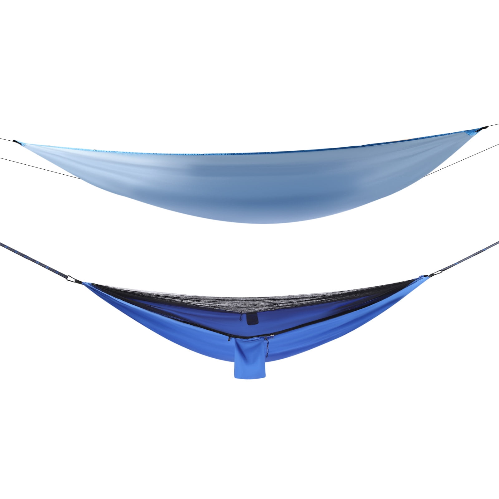 Miumaeov Camping Hammock with Net and Tent Tarp Heavy Duty Tree Strap Portable Nylon Parachute Hammock Load-Bearing Capacity 200kg/440.9lbs